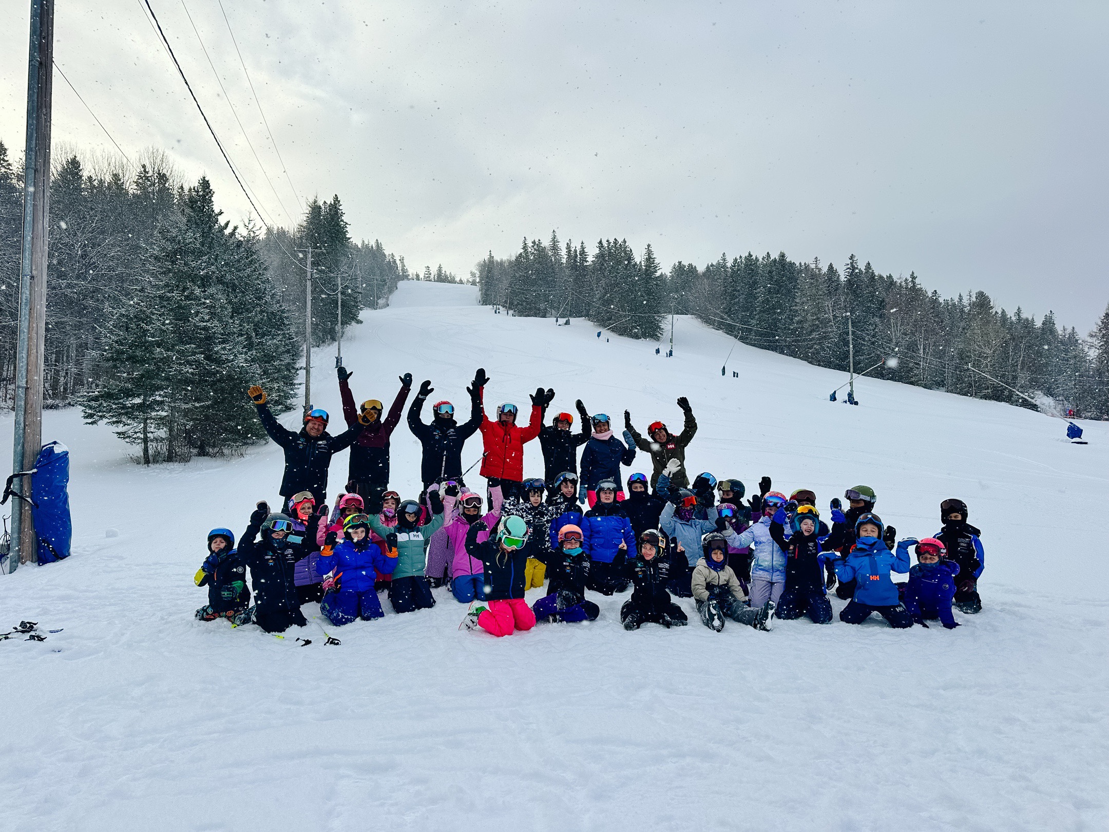 Ski NB club athletes gathered on snow